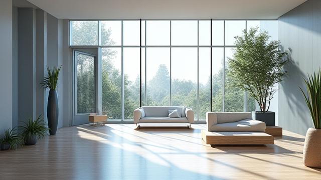 आधुनिक ग्लास और स्टील संरचनाओं के साथ एक वास्तुशिल्प वॉकथ्रू